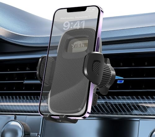YISH Portatelefono da Automobile：360° Rotazione Reggi Telefono Auto, Portacellulare Auto Universale [Upgrated Clip e Silicone] Supporto Cellulare Auto per iPhone, Samsung, Google e Sony ecc