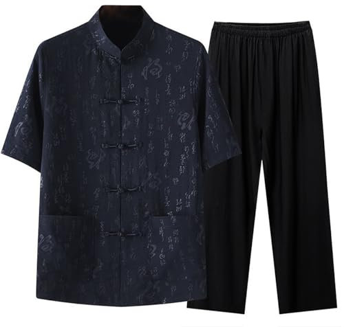 FGDIUCVN Abbigliamento Cinese Kung Fu Completo da Uomo Completo da Uomo Tang Hanfu Abbigliamento per Arti Marziali Camicia Uniforme Tradizionale