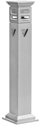 ruyi-1986 Ceniceros de pie Extintor de Cigarrillos Acero Inoxidable con Columna Suelo y Tapa Plana for Exteriores, Cubo for Recoger Colillas