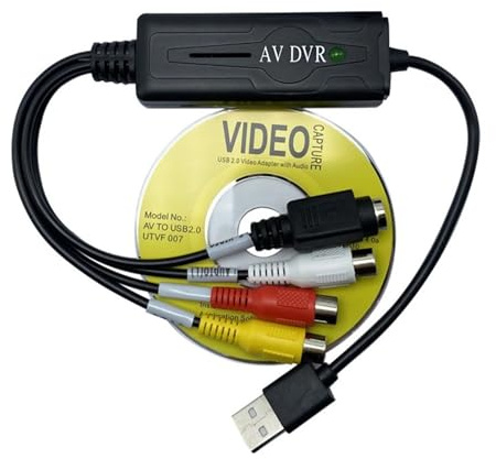 Dezzhou Tarjeta de captura de video USB 2.0, convertidores USB, adaptador portátil, captura de video, tarjeta convertidores digitales para PC, portátil, dispositivo de digitalización VCR