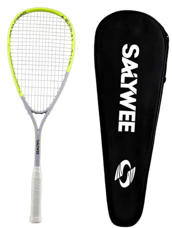 Milageto Raqueta de Squash Profesional de Fibra de Carbono con Cuerda de Nailon Resistente Diseño Ligero Y Estructura Portátil Empuñadura Cómoda Y Bolsa de Tra, Verde
