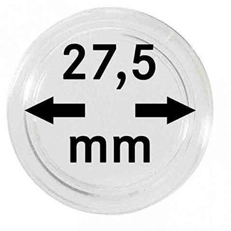 LINDNER Das Original Münzkapseln Innen-Ø 27,5 mm, 10er-Packung, z.B. für die Deutschen 5 Euro-Sammlermünzen 'Planet Erde', 'Tropische Zone' und 'Subtropische Zone'