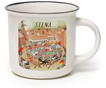 LEGAMI - Tasse en porcelaine, Thème Siena, New Bone Chine Porcelaine, Tasse à déjeuner, Villes du monde, Tasse à café, Thé, Lavable au lave-vaisselle, Diamètre 10 cm, Contenance 350 ml