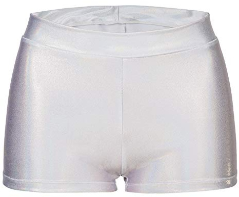Pantalones cortos para niñas para danza, gimnasia, leotardos, pantalones cortos atléticos con purpurina brillante para deportes, fitness, Plata brillante, 3-4 Años