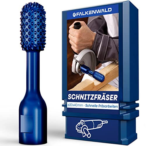 FALKENWALD® Fraise cylindrique pour bois grossier 20 mm - accessoires pour meuleuse d'angle pour le travail du bois - disque de fraisage pour meuleuse d'angle - foret de fraisage pour le bois