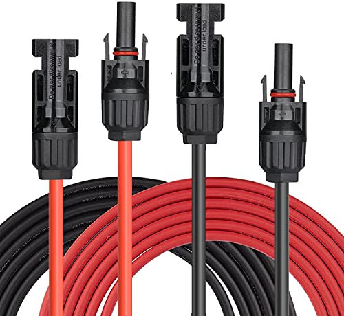GLIESE Solarkabel 6mm²Kabel Solar Verlängerungskabel mit Solarpanel Buchse und Stecker,Rot+Schwarz Solar Kabel Für Solarpanel Kabel (4mm² x 3m)