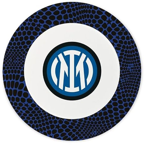 8 Piatti Neroazzurri in Carta, Addobbi Stoviglie da Tavola per Party a Tema Celebrazione Festa Compleanno Squadra Calcio Tifosi Decorazioni Nerazzurro - diam. 23 cm