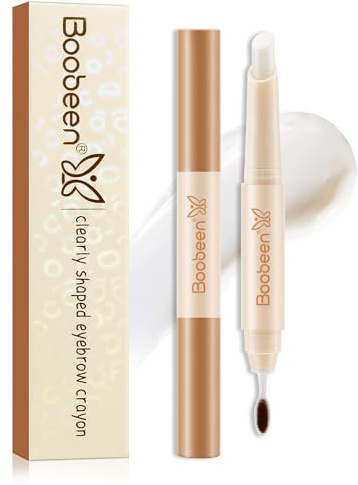 Boobeen Brow Wax Clear, Waterproof Eyebrow Wax Styling Pencil, Shaping with Slanted Tip Application, Long-Lasting Hold