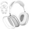 Kompatibel mit Apple Airpods Max Case, Silikon für Airpods Max Cover, Geeignet für Airpods Max Zubehör, Bezug für Ohrkissen + Bezug für Ohrenschützer + Bezug für Ohrbügel(Weiß + Transparent)
