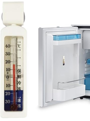 Thermomètre pour réfrigérateur, congélateur - Affichage vertical de la température pour réfrigérateur et congélateur avec ventouse - Plage de 30 °C à 50 °C - Moniteur de tube en verre de cuisine