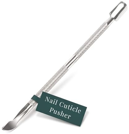 Electoys Nail Cuticle Pusher Scraper | Gel Nail Polish Remover | Manicure Tools Cleaner | Multipurpose Cuticle Remover Tool - Stainless Steel Tool | 5 Long With Non-Slip Grip