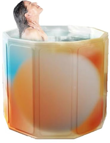 Baignoire portable à eau chaude pour adulte, baignoire épaisse pour femmes et hommes, seau de bain assis, pliable, gain de place, design robuste, idéal pour un usage domestique, la relaxation