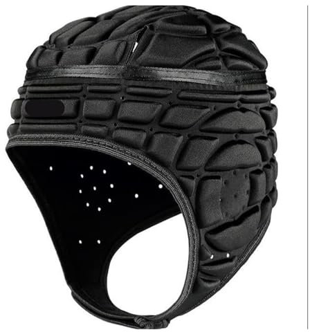 EXKURPOO Caschetto Boxe Casco da Portiere di Calcio da Calcio pressional da Uomo, Rugby, mischia, caschetto, Portiere, Rullo, Protezione for la Testa(Black,Height 1.3 to 1.6m)