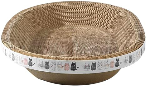 Tablero Rascador - Rascador Ovalado para Gatos Carton Corrugado - Duradera Cat Scratcher Protege Sus Muebles Interior, Regalo para Gatitos Rascar, Descansar Y Acostarse