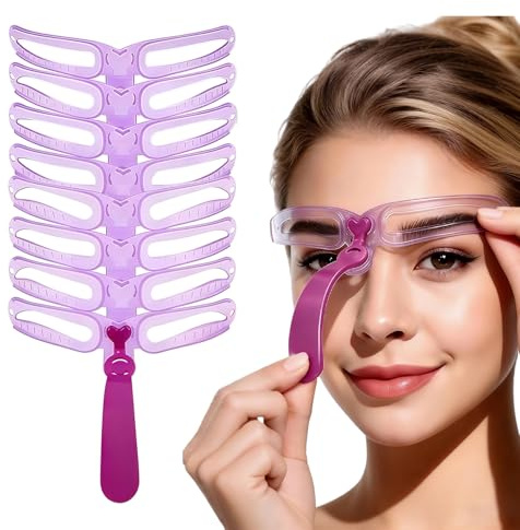 LuminaVerde plantillas de cejas, tatuaje de cejas, plantillas reutilizables para mujeres, set de tinte de cejas, 8 diseños para crear