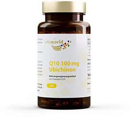 3er Pack Vita World Coenzym Q 10 Ubichinon 100mg 3 x 100 Kapseln Vegan/Vegetarsich Apotheker-Herstellung