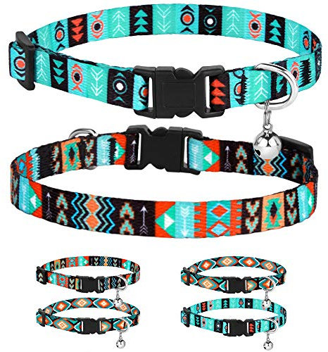 CollarDirect Aztec Katzenhalsband Breakaway Packung mit 2 Stück Nylon-Tribal-Muster Geometrische Haustier-Kätzchen-Halsbänder für Katzen (Tribal + Ethnic)