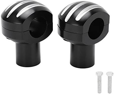 Motorcykelhandtag Riser, 25mm CNC Bar Riser Universal Motorcykelhandtagsklämma Rundhuvud med Stripe Handlebar Lifter(svart)