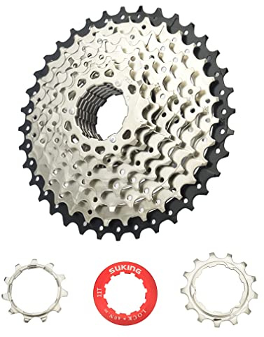 CYSKY Cassette de 9 velocidades 11-36T Cassette Apto para Bicicleta de montaña, Bicicleta de Carretera, MTB, BMX (Peso Ligero) (11-36T)