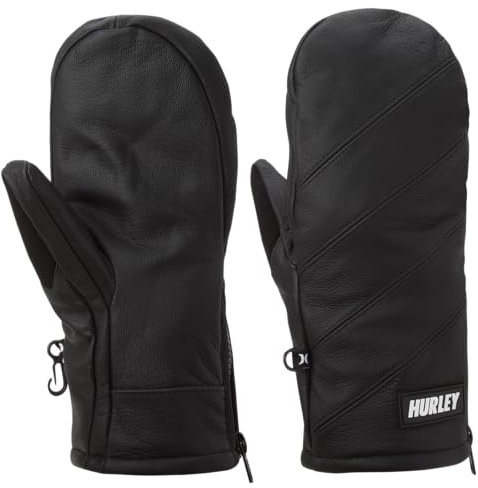 Hurley Parkway Moufles de neige pour homme – Moufles thermiques imperméables pour ski et snowboard – Taille S – Noir
