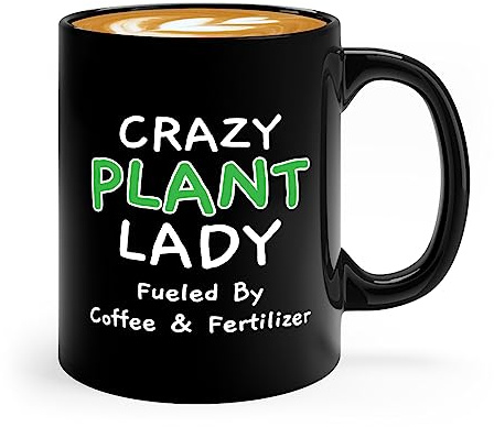 Gardener Coffee Mug 11oz Black -Coffee and Fertilizer - Gardener Gifts Women Plant Lady Mom Succulent Cactus Plant Lover Gardeners Housewarming