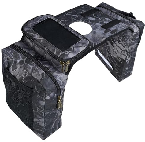 Vanlison ATV Tank Bag Saddle Bag Waterproof Motorcycle Bag Compatible with Snowmobile Sportsman Scrambler FourTrax Grizzly UTV Hanging Storage Bag Phython