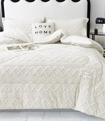 DALINA Edredón Invierno 240x260 cm - Nórdico Borreguito Reversible (Franela/Sherpa) Suave con Funda de Almohada - Colcha Cálida para Cama, Couette, Frazada - Microfibra de Poliéster
