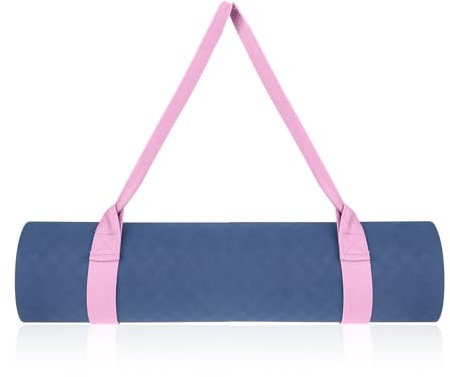 COMNICO Sangle de tapis de yoga 1 sangle transport réglable pour tapis yogaavec fermeture rose pour le transport, le rangement et l'organisation tapisyoga différentes tailles