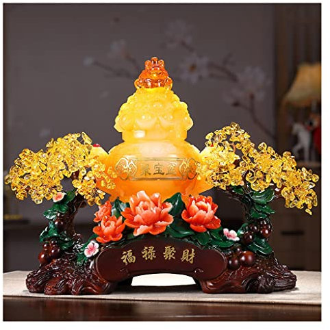 Arbre en Cristal d'argent, Gourde Porte-Bonheur, Imitation de Jade, Citrine, Arbre de Fortune, Bureau, Magasin, déménagement et Cadeau d'ouverture, 30 cm, Arbre Feng Shui (Couleur : B)