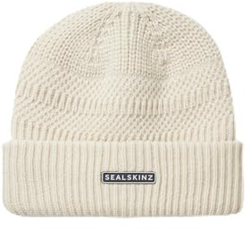 SEALSKINZ Gressenhall Waterproof Cold Weather Textured Stripe Roll Cuff Beanie Black