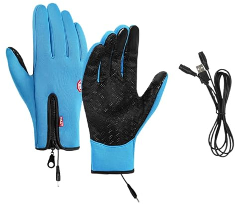 Guanti Da Moto Estivi,Guanti Moto a Dita Intere per Uomo e Donna Traspirante in Gel Antiscivolo Antiurto con Touchscreen per Bicicletta Motocross Arrampicata Montagna Corsa Sport Azzurro Cielo M
