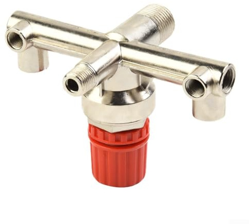 Zilimontt Válvula reguladora de presión de compresor de aire de doble salida con puerto de manómetro y válvula de liberación de gas, construcción de aleación de zinc para compresores de aire de pistón