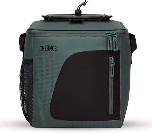 Thermos Radiance 17L Insulated Family Cool Bag Rock Cap Green – Large Picnic & Cooler Bag, Leak-Resistant Food-Safe Lining, Isotec™ Insulation Keeps Food Cold 5 Hours, Shoulder Strap & Storage Pockets