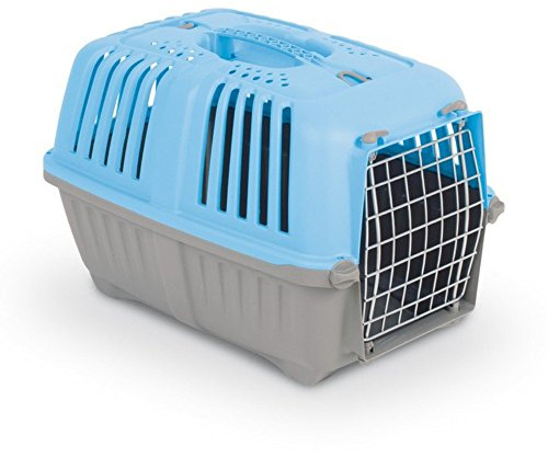AIME Caisse de transport PRATIKO pour Chien et Chat en Plastique, 48 X 31 X32 CM, Porte en métal, Coloris Aléatoire