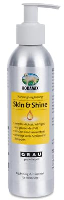 GRAU - l’Original - HOKAMIX30 Skin&Shine, Huile précieuse pour la Peau et Le Pelage, aux acides Gras Essentiels oméga-3 et oméga-6, Pack de 1 (1 x 250 ML), complément Alimentaire pour Chiens et Chats