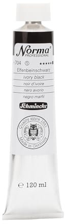 Schmincke – Norma® Professional - feinste Künstler-Ölfarben, Elfenbeinschwarz - 200 ml