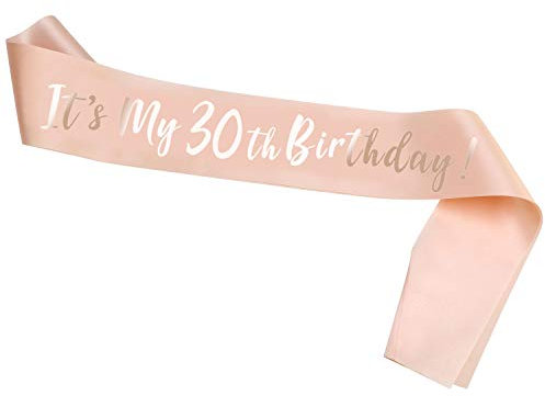 HOWAF Or Rose 30 Anniversaire Écharpe, It's My 30th Birthday Satin Sash pour 30 Ans Anniversaire Cadeau Fête Faveur Anniversaire décoration Accessoires pour Femme