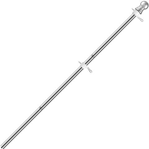 YARNOW teleskopischer Fahnenmast Meeresflagge dekorative Fahnenstange Fahnenmast für Hof amerikanische Flagge draussen Flaggenständer Zubehör rotieren Rostfreier Stahl