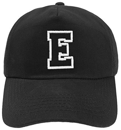 MFAZ Morefaz Ltd New Baseballkeps svart keps pojke flicka barnhatt unisex A-Z alfabet (E)