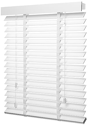 Ventanara® Holzjalousie 50mm Holz Jalousie Matt Jalousette Echtholz (180 x 180 cm, weiß)