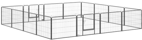 PawHut 16 Panels Heavy Duty Puppy Play Pen for Small 60Hcm | Pet Playpen, Portable, Indoor Outdoor Use
