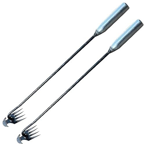 Kaxenig Diserbante Manuale – Rimozione Manuale dell' in Acciaio Inox con 4 Denti – Utensili da Giardino per Rimuovere l' radicata per terrazzo, Parco, Giardino, Prato, Campo
