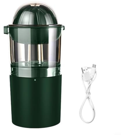 Exprimidor eléctrico de cítricos inalámbrico, máquina extractora de jugo con carga USB (verde)