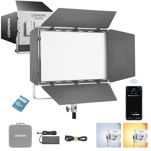 GODOX Litemons LP600Bi - Luz de vídeo LED CCT bicolor, temperatura 2800 K-6500 K, 60 W, panel con 11 efectos de luz, iluminación de salida continua, compatible con el control de la aplicación
