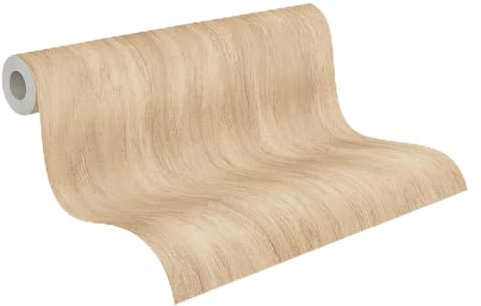 Livingwalls vorgeleimte Vliestapete DESIGNDROP - Tapezieren ohne Kleister - Braun, Beige - Holzoptik Tapete Made in Germany - 784901