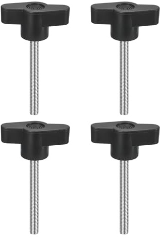 QUARKZMAN 4 stycken Rändelskruvar, M5 x 45mm Metrisk 304 rostfritt stål T-formade klämskruvar med tumskruvknapp, greppskruv, vingskruvar för snabbborttagning, handfastdragen, knapprevy