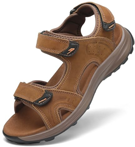 FLARUT Sandales Homme d'été pour Randonnée Chaussures de Marche(BrunCl,43)