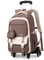 Tanou Schulrucksack Trolley für Mädchen, 30L Rucksack Teenager mit Rollen, Abnehmbar Trolley Schultasche Mädchen für Grundschule Sekundarstufe Lässiger Ranzen mit 6 Räder, Braun