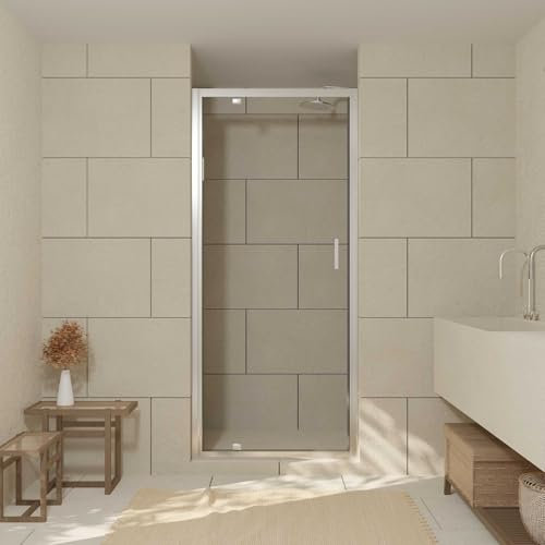 Puerta de ducha giratoria – 80 x 200 cm – Perfiles Chrome – Vidrio templado 6 mm – CROMED CRUSH
