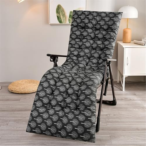 Mateju Cojín para Tumbona de Jardín 53x170x8cm - Suave Cómodo Cojín Reclinable Colchoneta para Tumbonas, Ideal para Exterior Sillas Balcón Playa Terraza (Árbol,53x170x8cm)